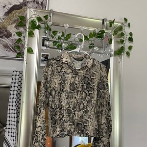 zebra print button up